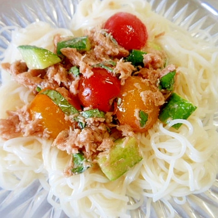 ツナと野菜のイタリアン風そうめん レシピ 作り方 By アルプスの乙女 楽天レシピ ツナと野菜のイタリアン風そうめん レシピ 作り方 By アルプスの乙女 楽天レシピ